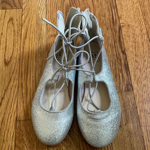 Gap sparkly ballet slippers with lace up - Picture 1 of 5